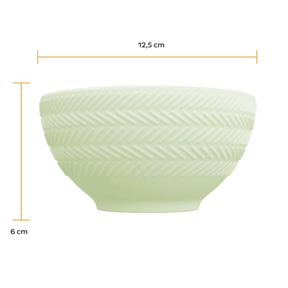 Bowl Tigela Sobremesa Verde Menta Relevo Chevron 418 ml - Imagem 2