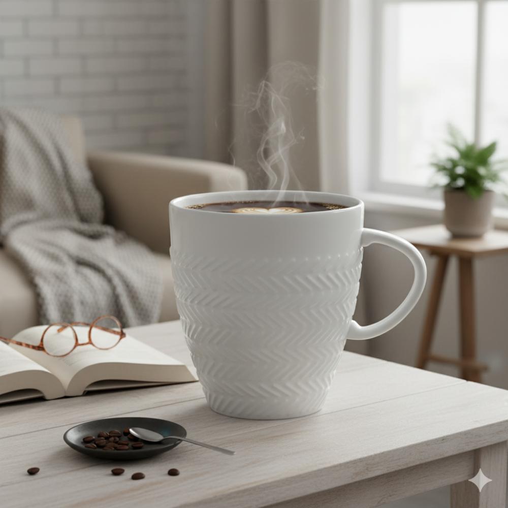 Caneca Chevron 310ml Branca - Imagem 2