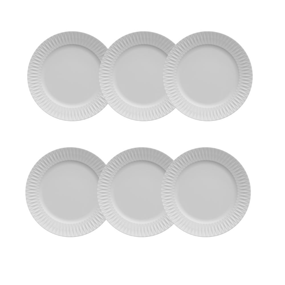 Jogo de Jantar Chá 30 Peças Branco Relevo Diamante Germer - Imagem 4