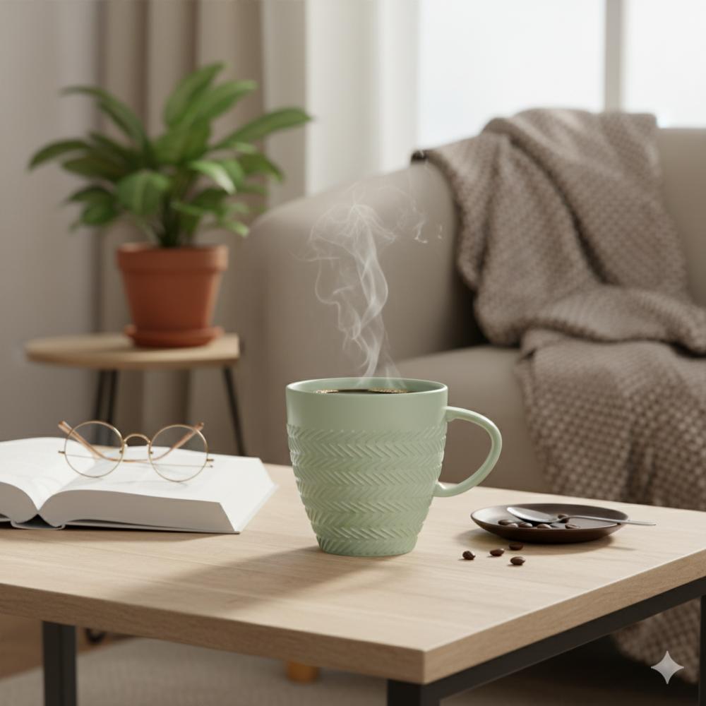 Caneca Verde Menta Chevron 310ml - Imagem 5