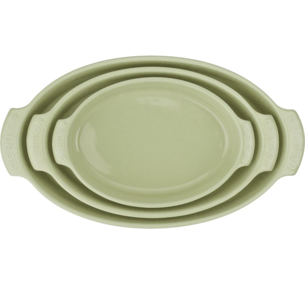 Travessa Refratária Oval 25,5 cm Verde Chá 1,1L - Imagem 2