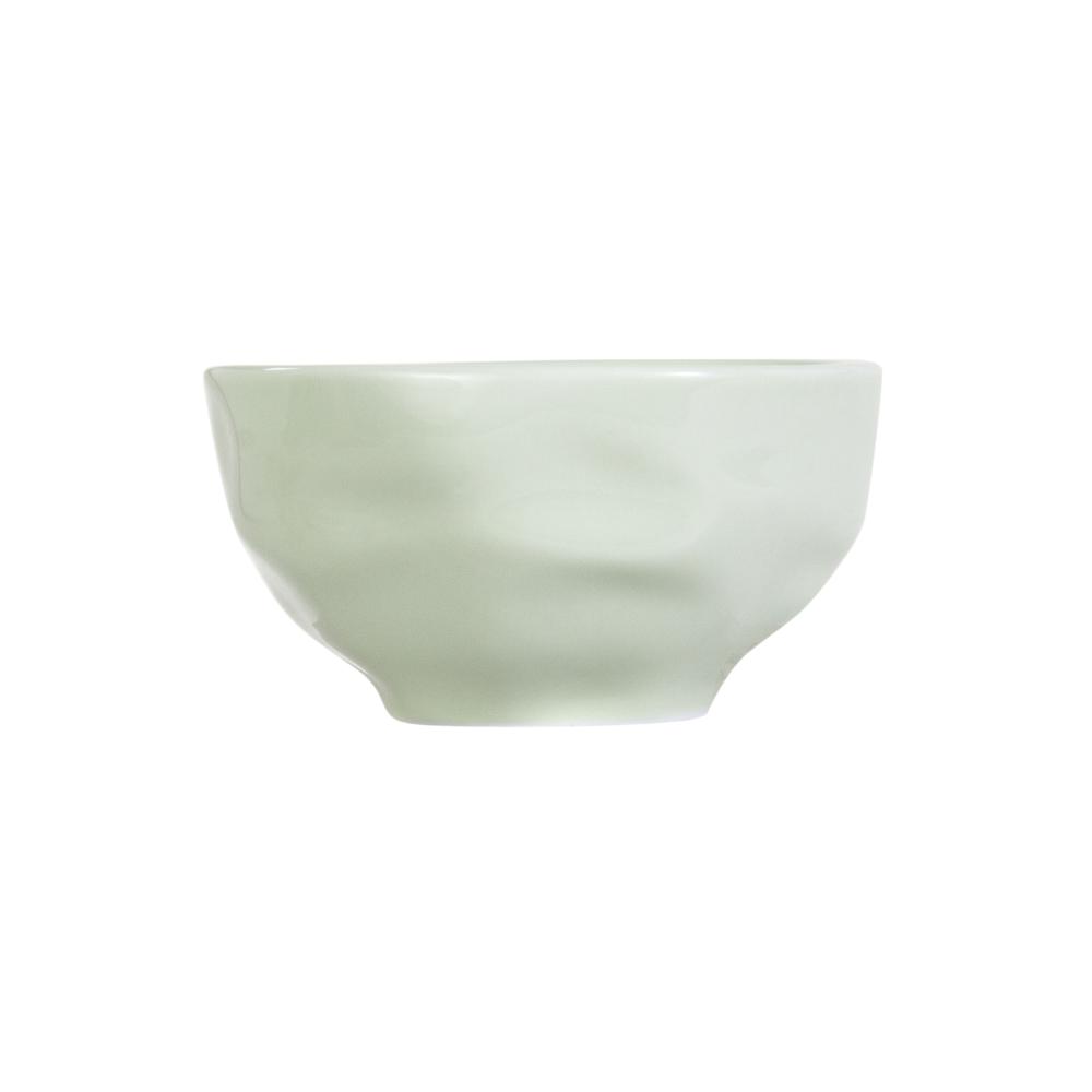 Bowl Tigela Porcelana Verde Menta Relevo Orgânico 360 ml