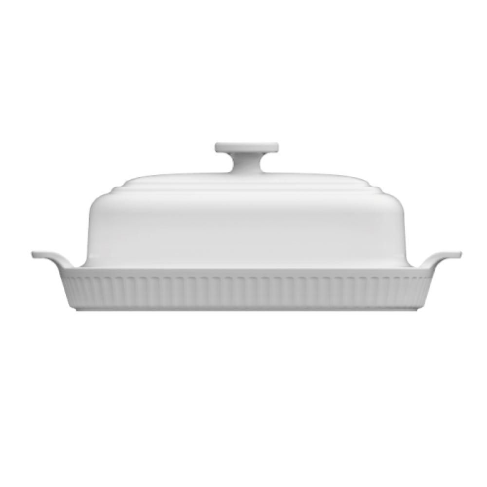 Manteigueira Linha Assar e Servir Branca 20 cm Porcelana - Imagem 3