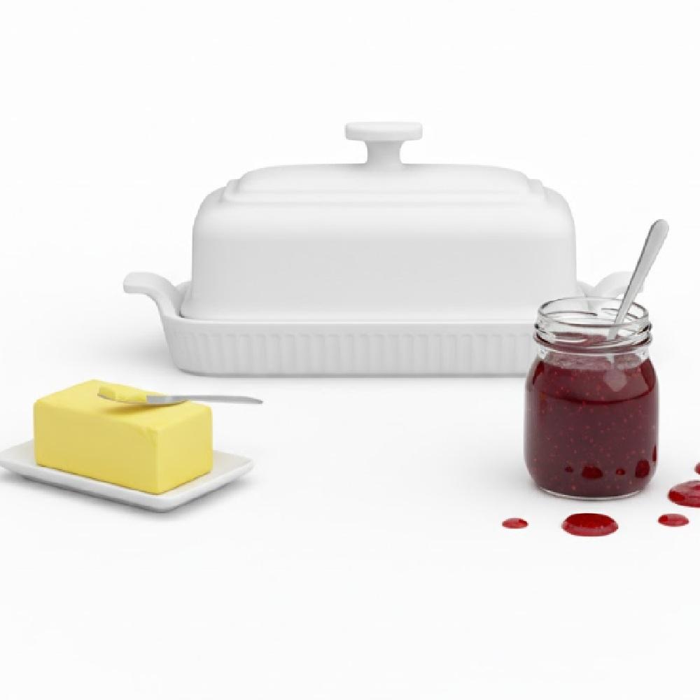 Manteigueira Linha Assar e Servir Branca 20 cm Porcelana - Imagem 5