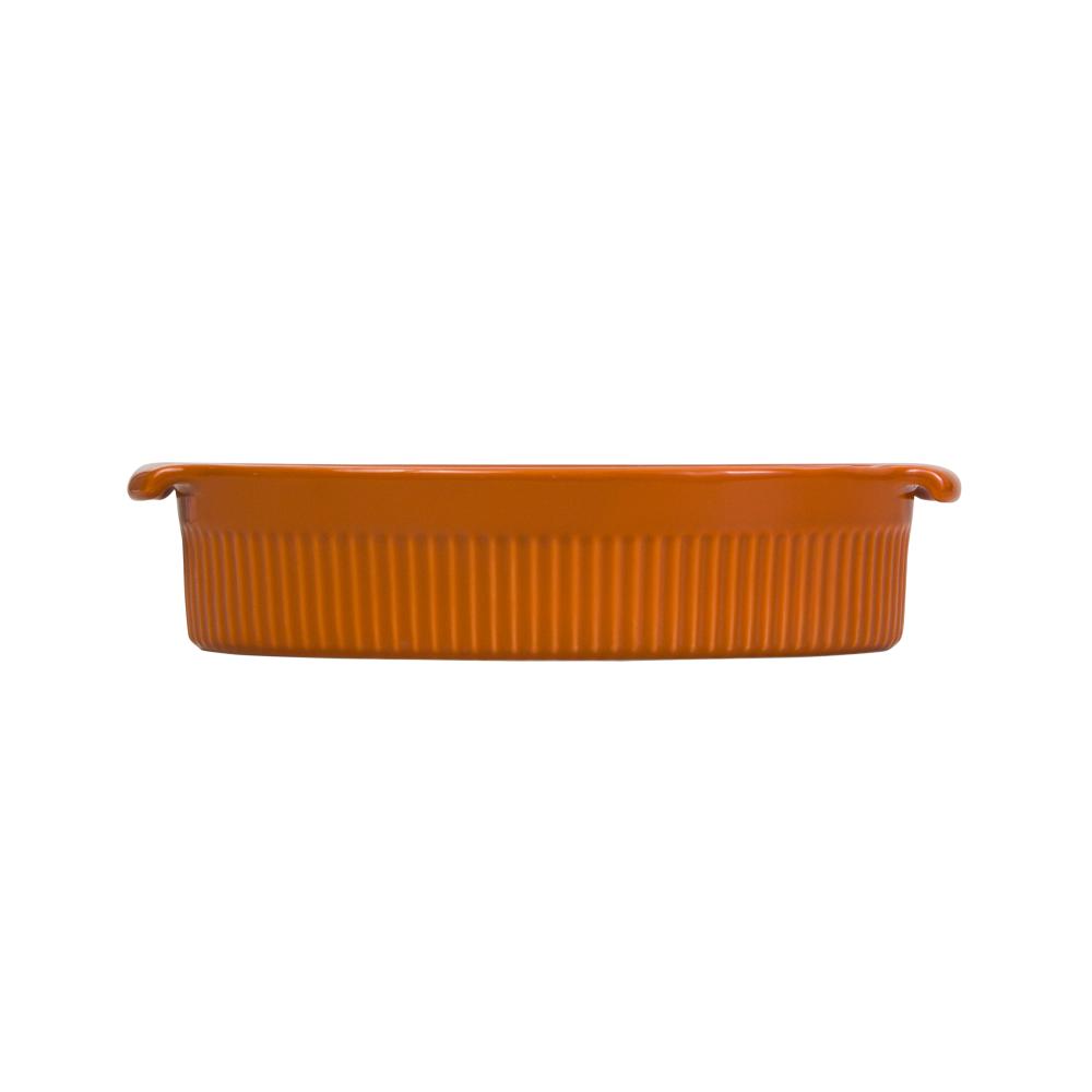 Travessa Refratária Oval 25,5 cm Laranja 1,1 L