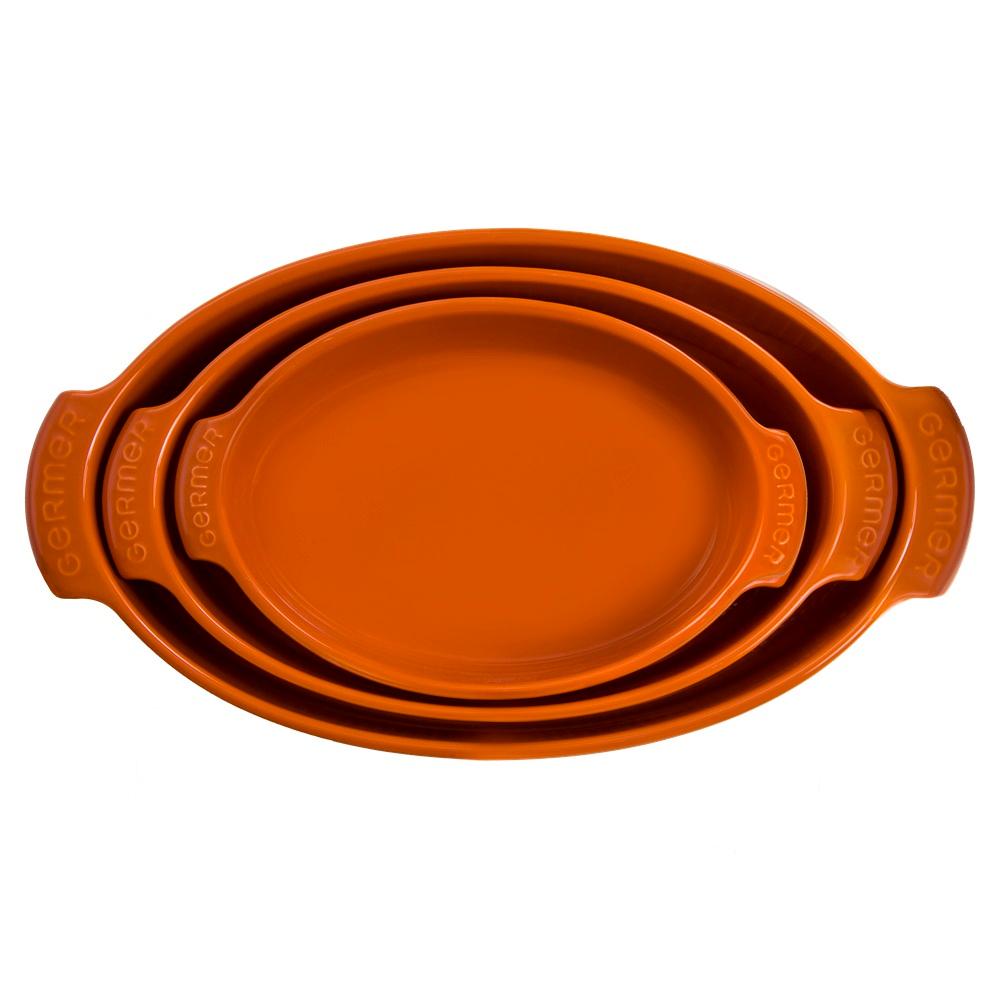 Travessa Refratária Oval 25,5 cm Laranja 1,1 L - Imagem 2