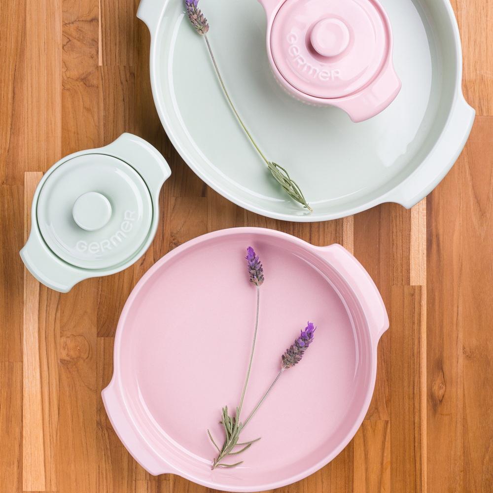 Forma Redonda Diâmetro 25 cm Rosa Fractal Germer Porcelanas - Imagem 2