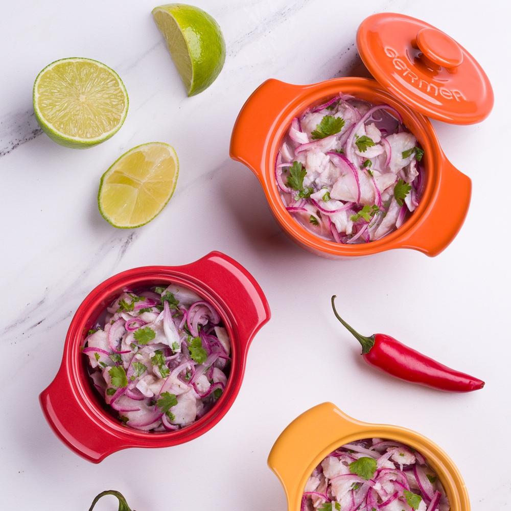 Cocotte Refratária 10 cm Laranja 218 ml Germer Porcelanas - Imagem 3