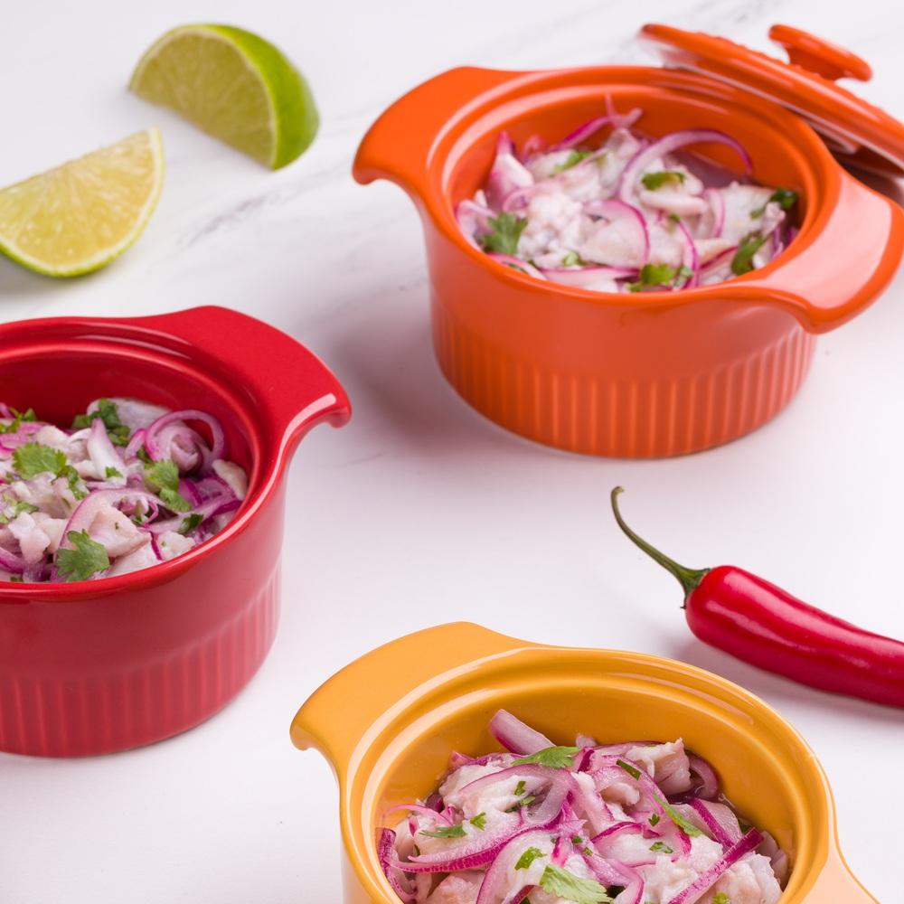 Cocotte Refratária 10 cm Laranja 218 ml Germer Porcelanas - Imagem 4