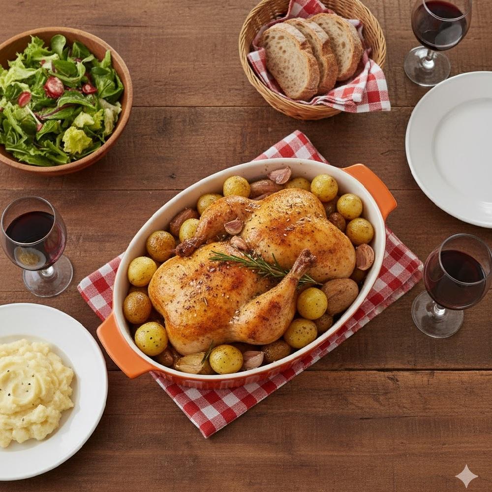 Roaster Refratário 34,7 cm Laranja 3,1L Germer Porcelanas - Imagem 3