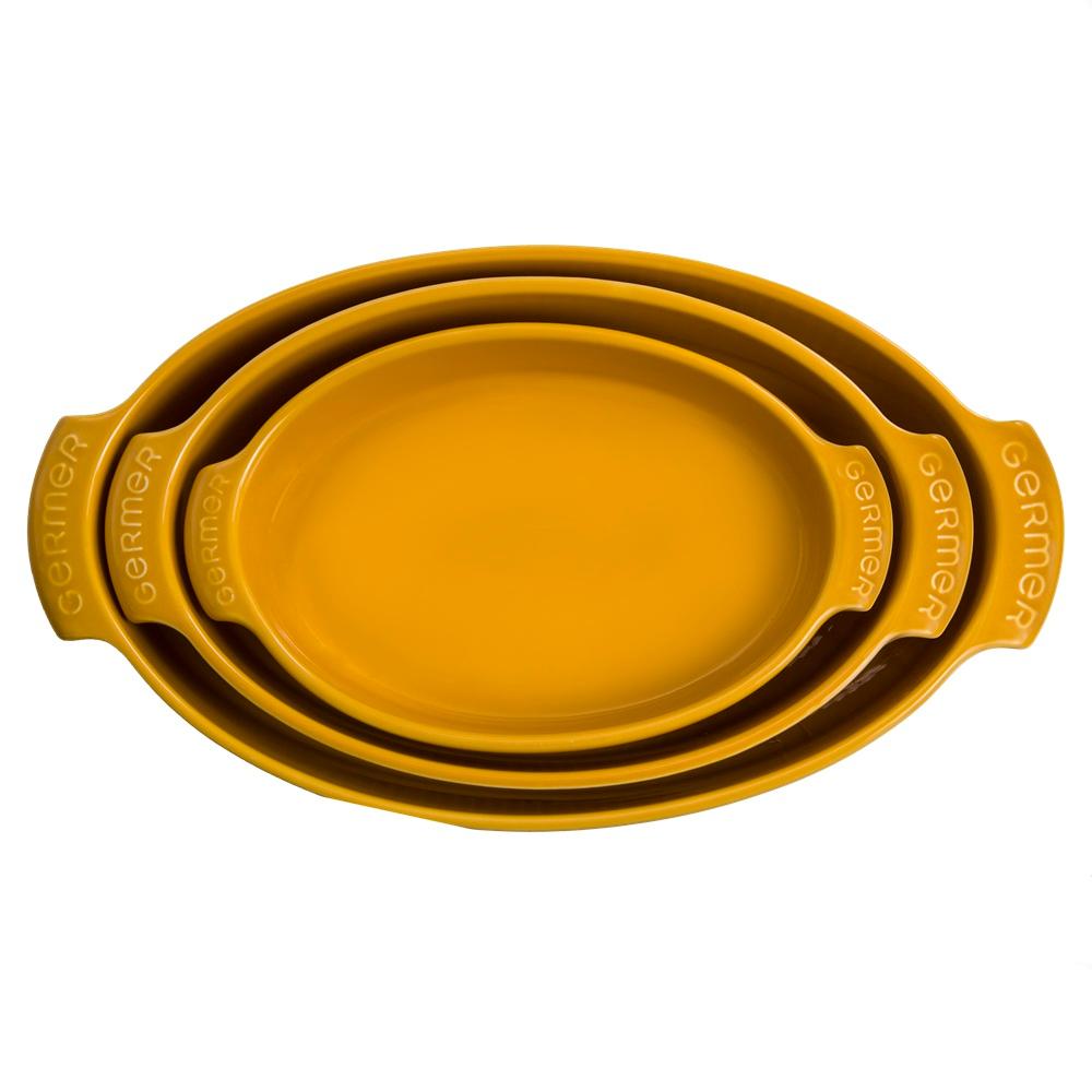 Travessa Refratária Oval 39 cm Amarela 2,9 L - Imagem 3