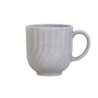 Caneca Chá Café Relevo Linea Cinza 356 ml Germer Porcelanas