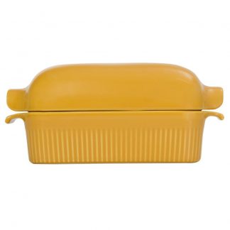 Forma de Pão com Tampa Refratária 29 cm Amarela 1,1 L