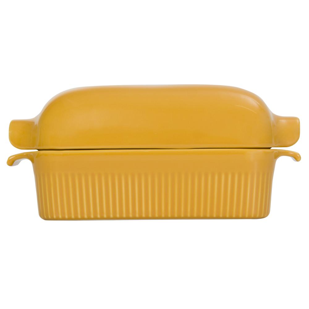 Forma de Pão com Tampa Refratária 29 cm Amarela 1,1 L
