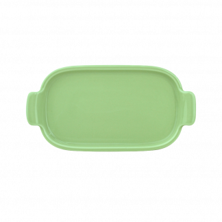 Bandeja Retangular P em Porcelana Verde Chá - 20cm