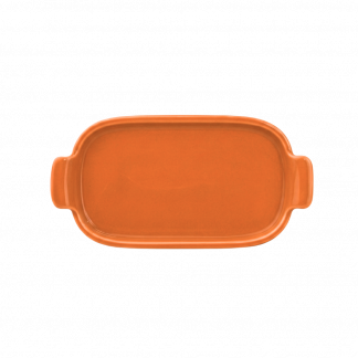 Bandeja Retangular P em Porcelana Laranja - 20cm