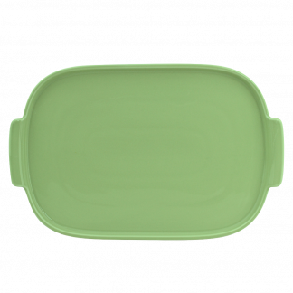 Bandeja Retangular em Porcelana Verde Chá 32cm