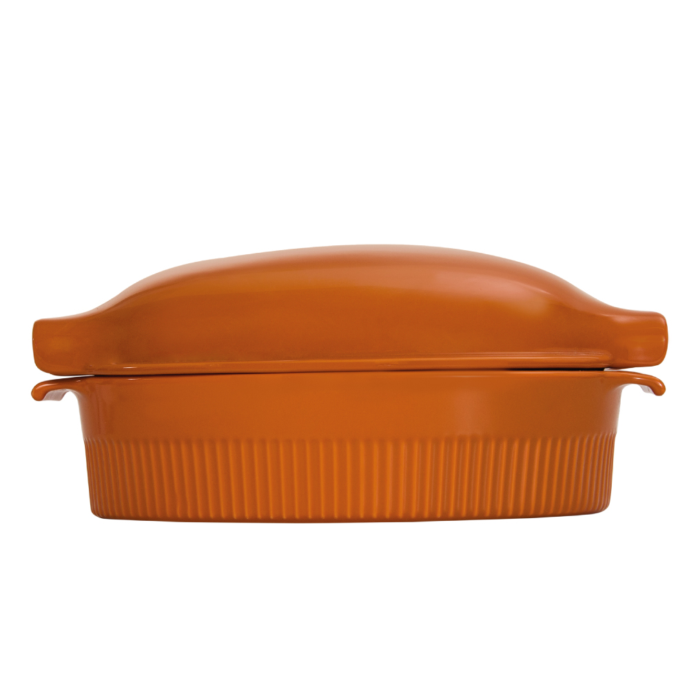 Roaster Refratário com Tampa 34,7 cm Laranja 3,1 L Assar e Servir