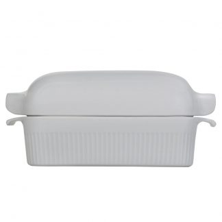 Forma de Pão com Tampa Refratária 29 cm Branca 1,1 L