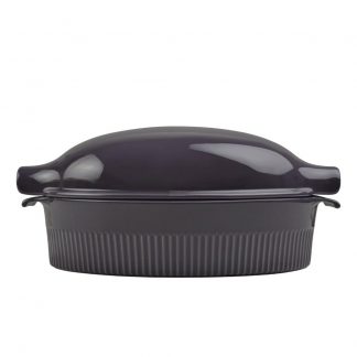 Roaster com Tampa Refratário 34,7 cm Ameixa Assar e Servir