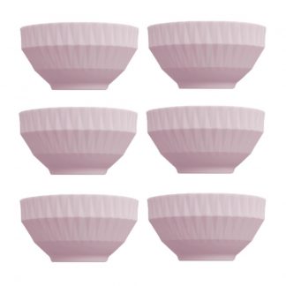 Kit 6 Bowl Tigela cor Rosa Fractal Relevo Diamante 422 ml Germer