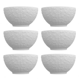 Kit 06 Bowl Tigela Branco Tassel 422 ml