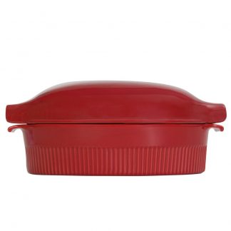 Roaster Refratário com Tampa 34,7cm Vermelho 3,1 L Assar e Servir