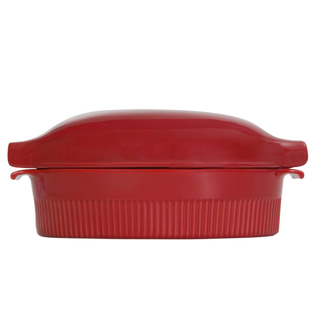 Roaster Refratário com Tampa 34,7cm Vermelho 3,1 L Assar e Servir