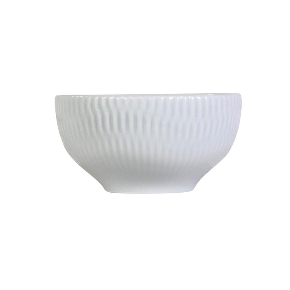 Kit 6 Bowl Tigela Branco Relevo Shell 408ml Germer Porcelana - Imagem 2