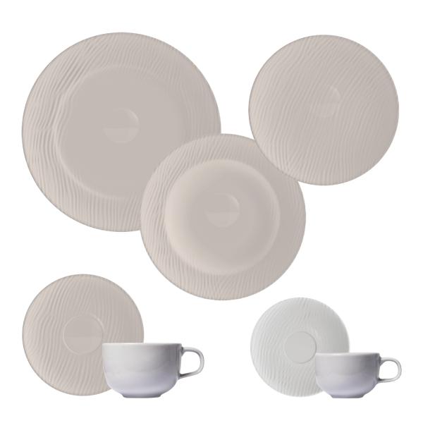 Jogo Jantar Chá Café 42 Peças Dunas Cinza - Imagem 6