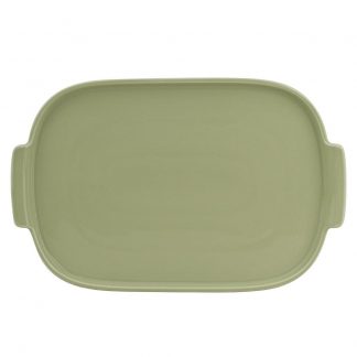 Bandeja Retangular 32,5cm Verde Chá Assar e Servir Porcelana