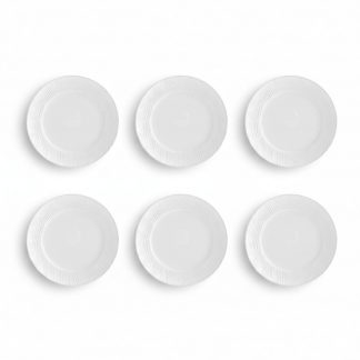 Kit 06 Prato Raso 27,6 cm Relevo Dunas Germer Porcelanas