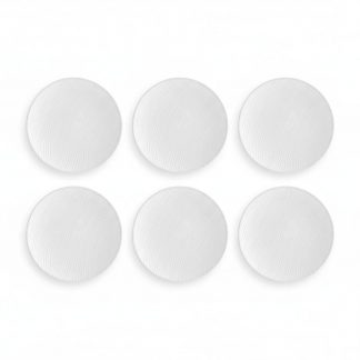 Kit 06 Prato Sobremesa Relevo Dunas 20 cm Germer Porcelanas