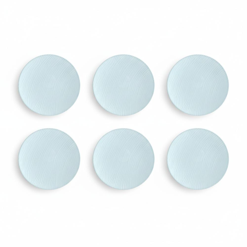 Kit 06 Prato Sobremesa Relevo Dunas 20 cm Germer Porcelanas - Imagem 4