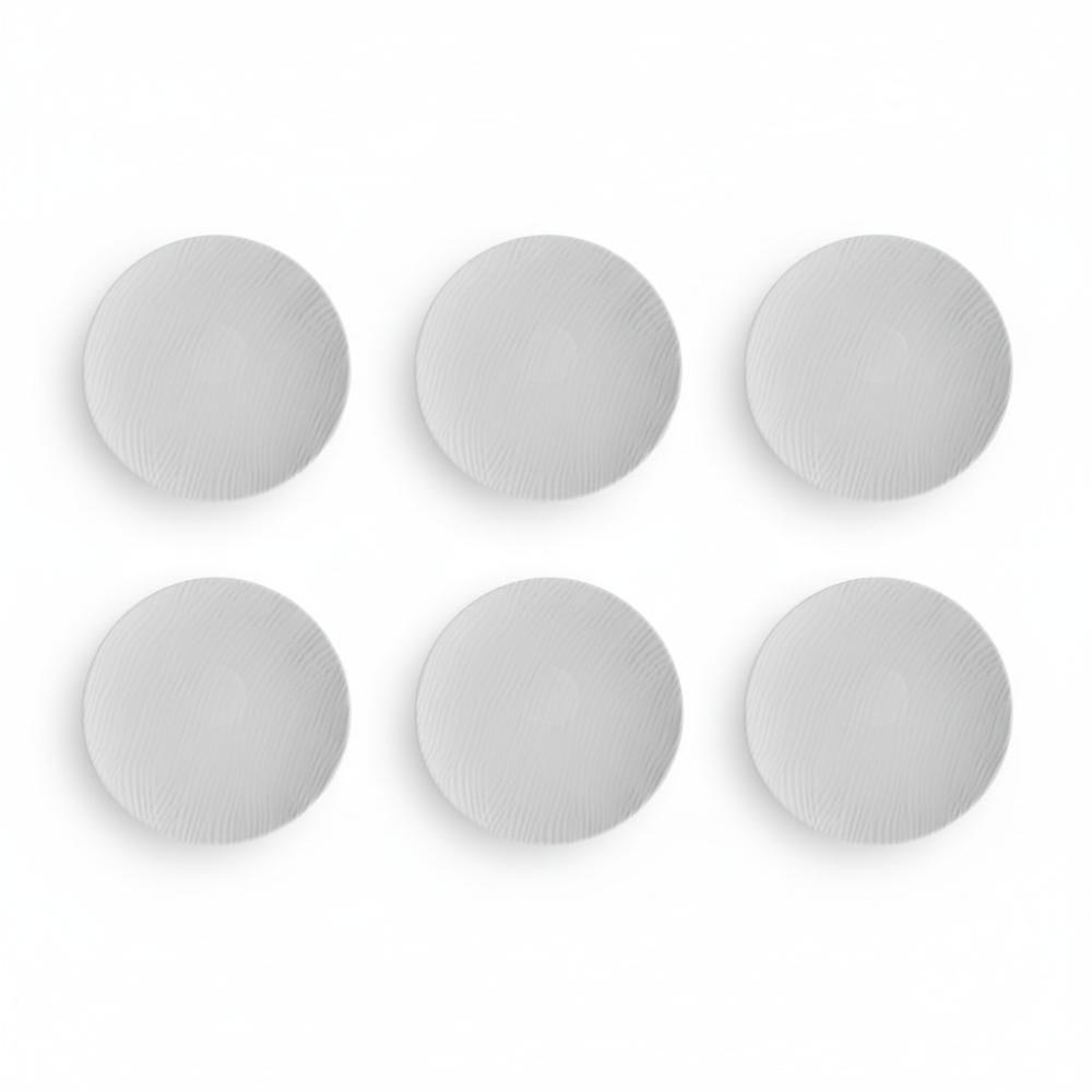 Kit 06 Prato Sobremesa Relevo Dunas 20 cm Germer Porcelanas - Imagem 2