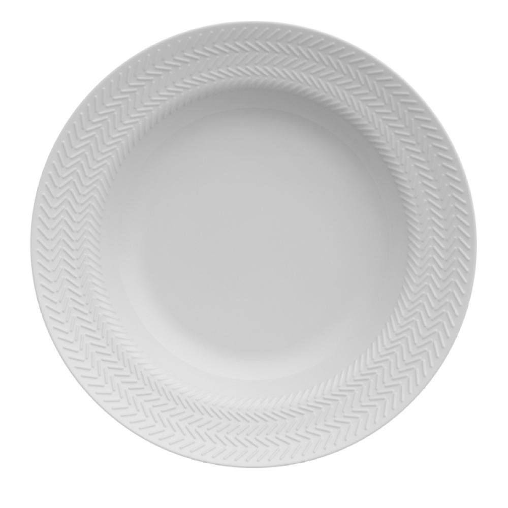 Jogo Jantar Chá 20 Peças Relevo Chevron Branco - Imagem 2