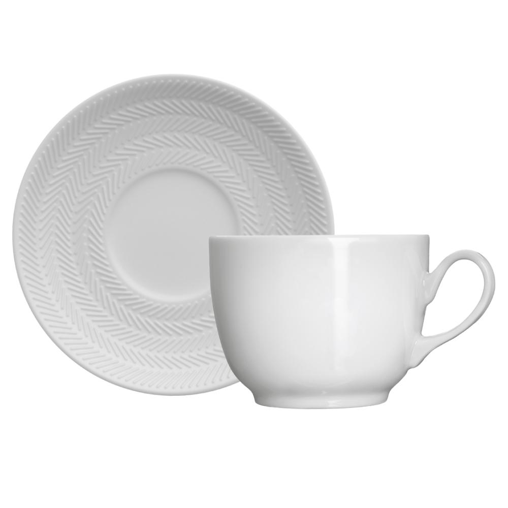 Jogo Jantar Chá 20 Peças Relevo Chevron Branco - Imagem 5