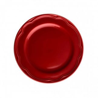 Prato Sobremesa Relevo Cottage Vermelho