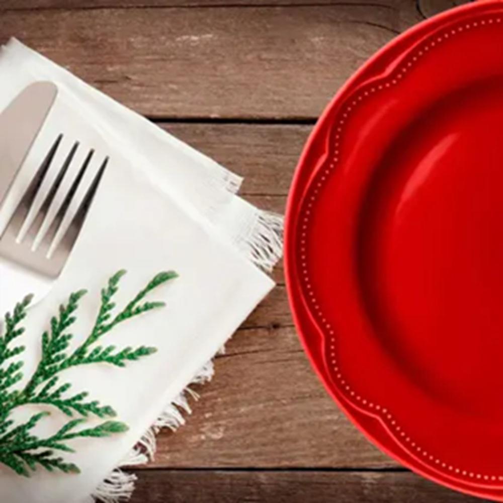 Prato Sobremesa Relevo Cottage Vermelho - Imagem 4