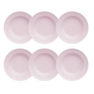 Kit 06 Prato Fundo Chevron Rosa Fractal