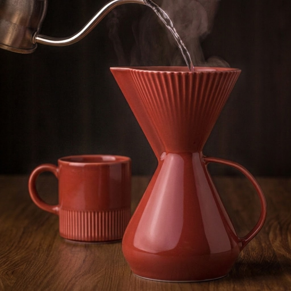 Bule com Porta Filtro Integrado Vermelho Assar e Servir - Imagem 4