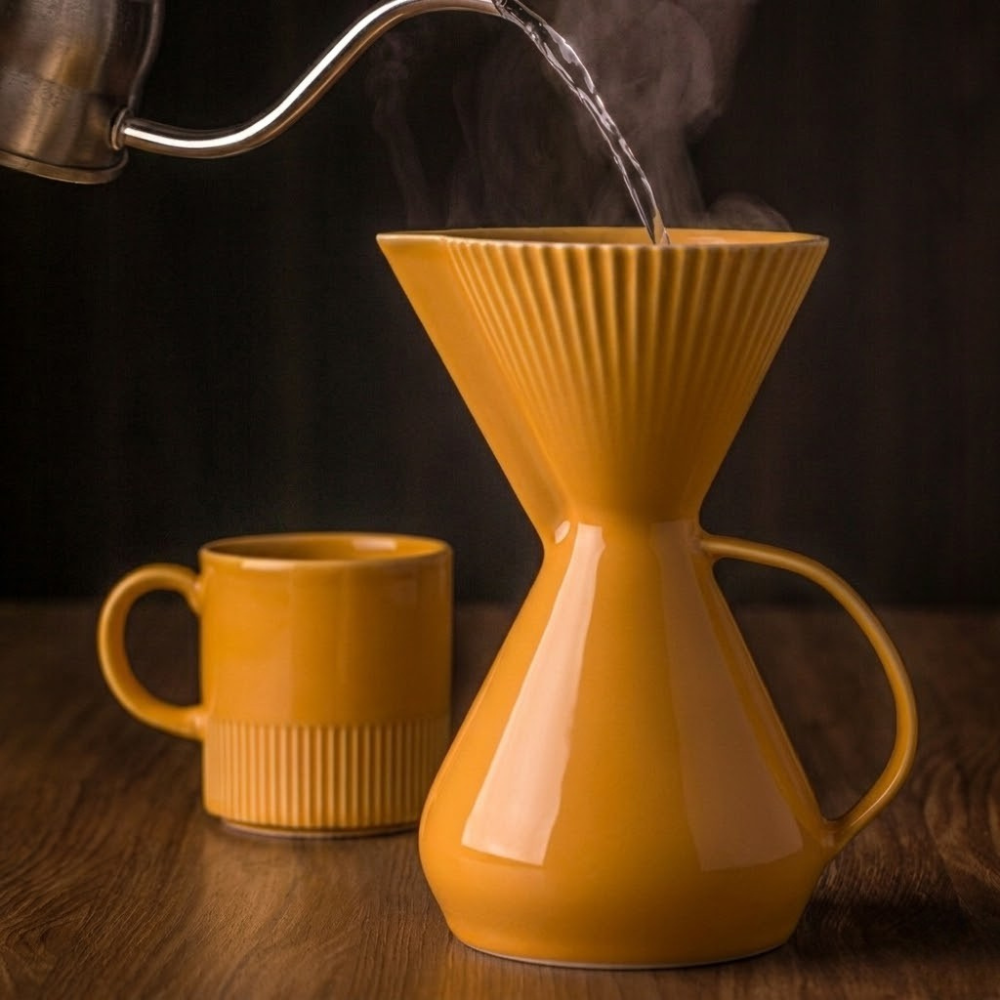 Bule com Porta Filtro Integrado Amarelo Cafeteria Pro - Imagem 5