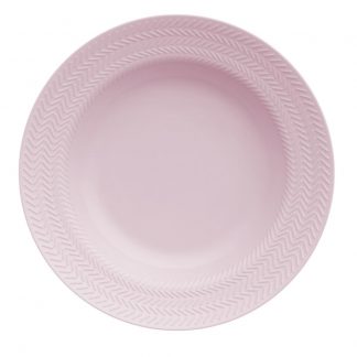 Conjunto 06 Prato Fundo Chevron Rosa Fractal Germer Porcelanas