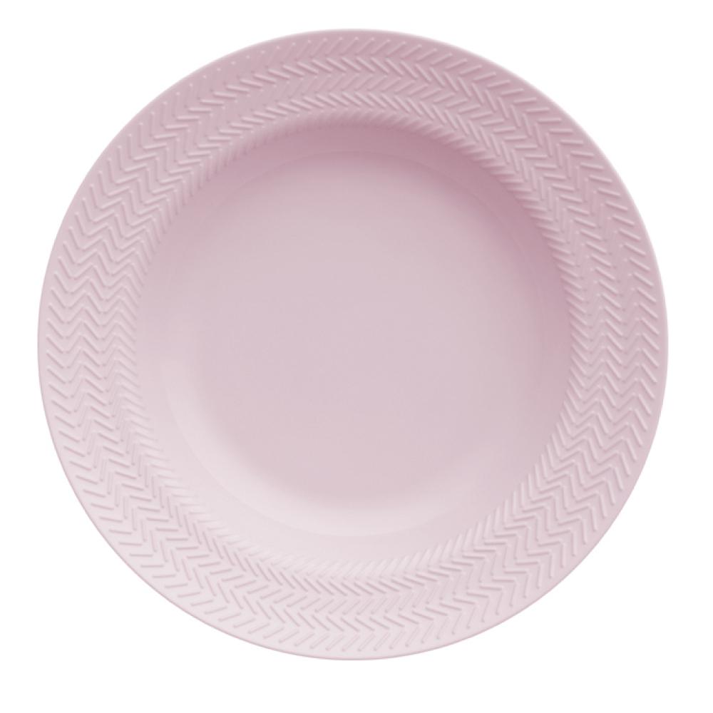 Conjunto 06 Prato Fundo Chevron Rosa Fractal Germer Porcelanas
