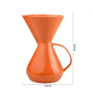 Bule com Porta Filtro Integrado Laranja Cafeteria Pro Germer