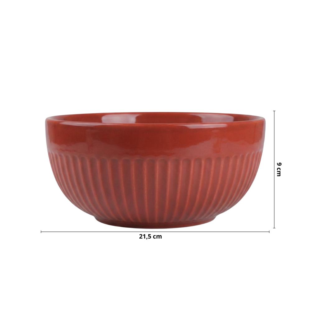 Tigela 1,9 ml Linha Assar e Servir Vermelha Porcelana - Imagem 2