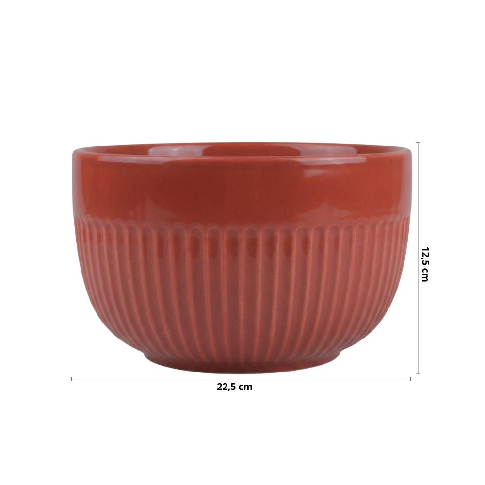 Tigela 2,9 ml Linha Assar e Servir Vermelha Porcelana - Imagem 2