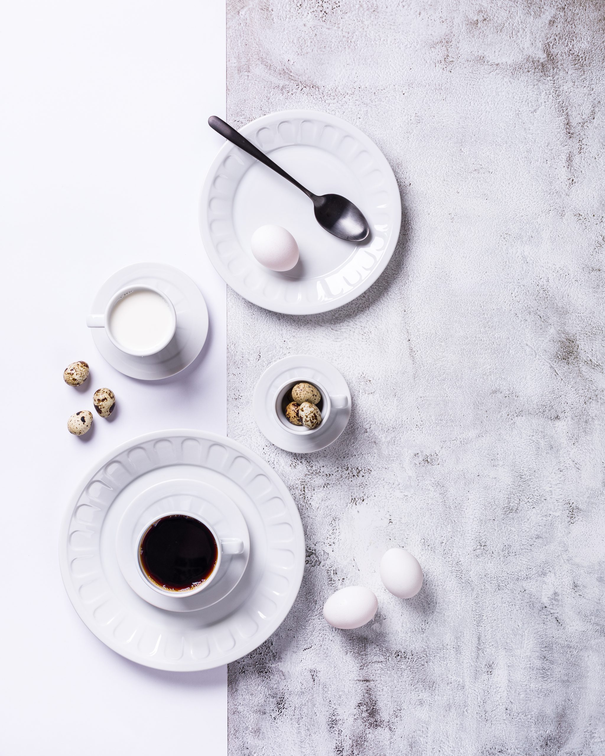 Kit Prato Raso 6 Peças Linha Pingada Branco Porcelana - Imagem 3