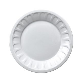 Kit Prato Raso 6 Peças Linha Pingada Branco Porcelana
