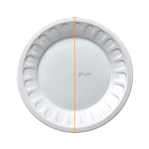 Kit Prato Raso 6 Peças Linha Pingada Branco Porcelana - Imagem 2